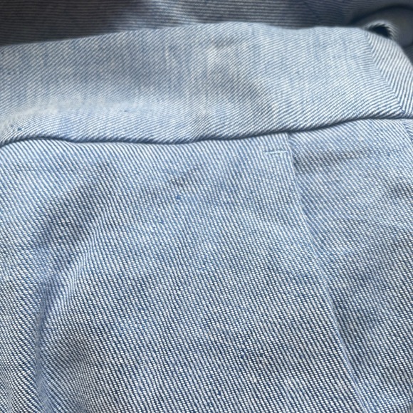 Banana Republic Blue‎ Chambray Linen Cotton Wide Leg Pants 10 - Picture 5 of 8